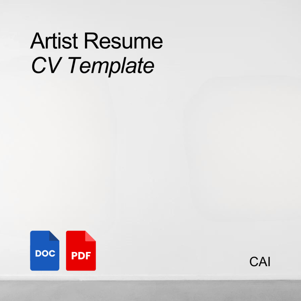 Artist Resume: CV Template